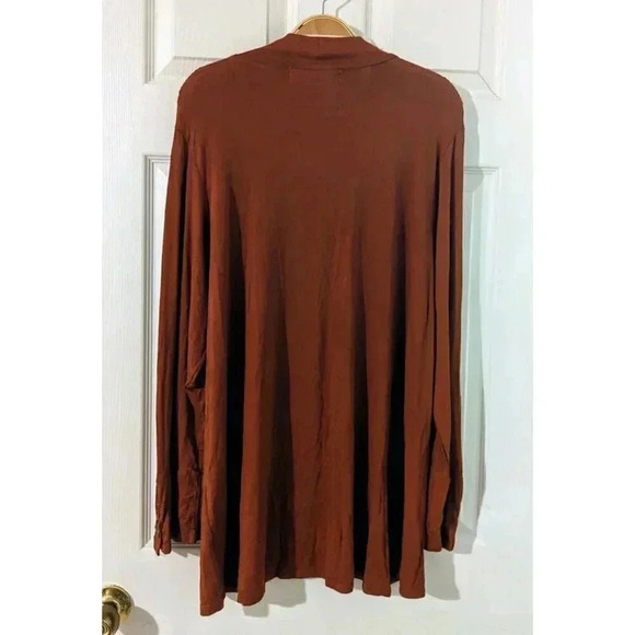 French Laundry Rust Top Tunic 2X XXL Long sleeve Mock Turtleneck Button Trim NWT - Picture 5 of 8